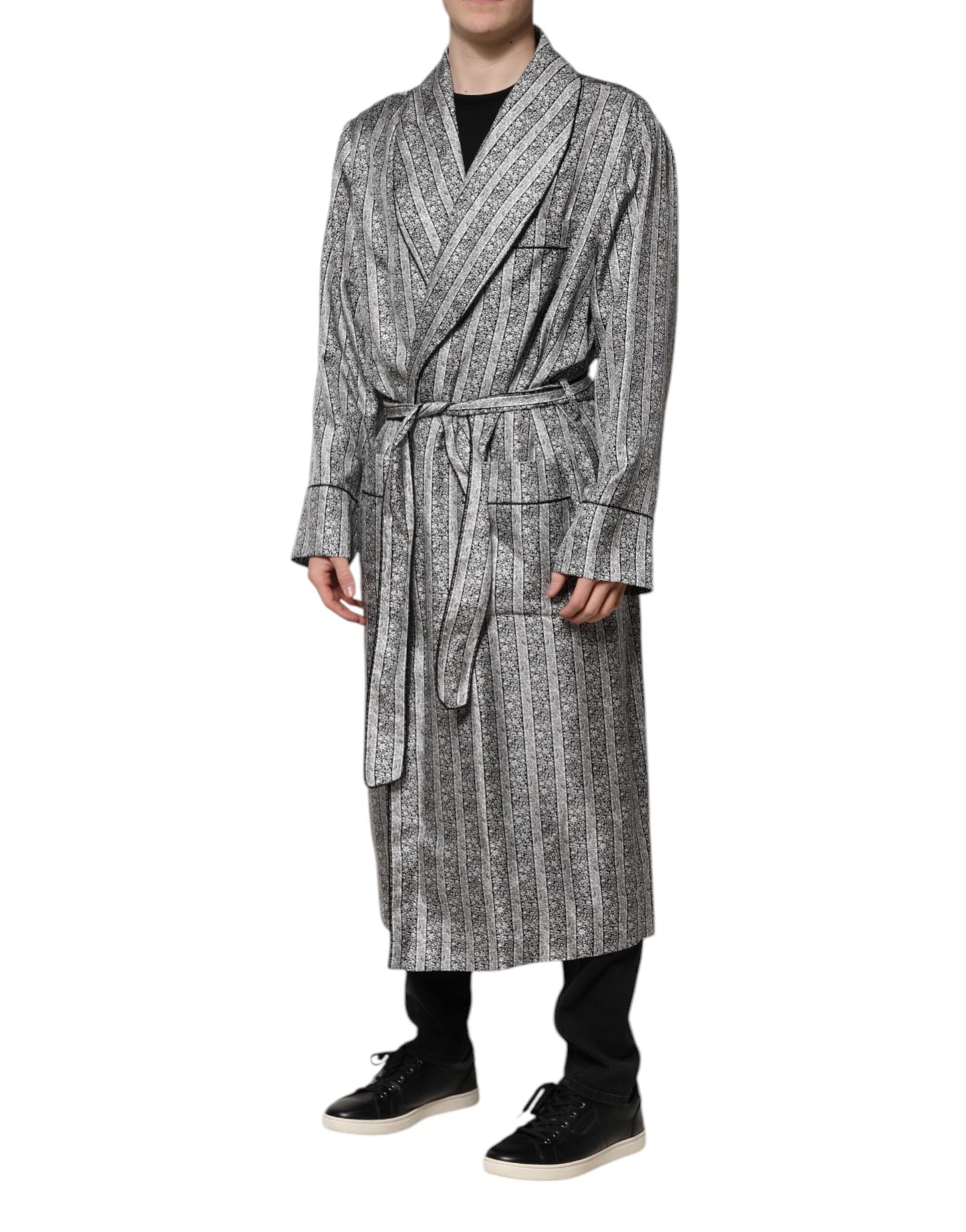 Dolce &amp; Gabbana Multicolor Floral Robe Coat Wrap Jacket