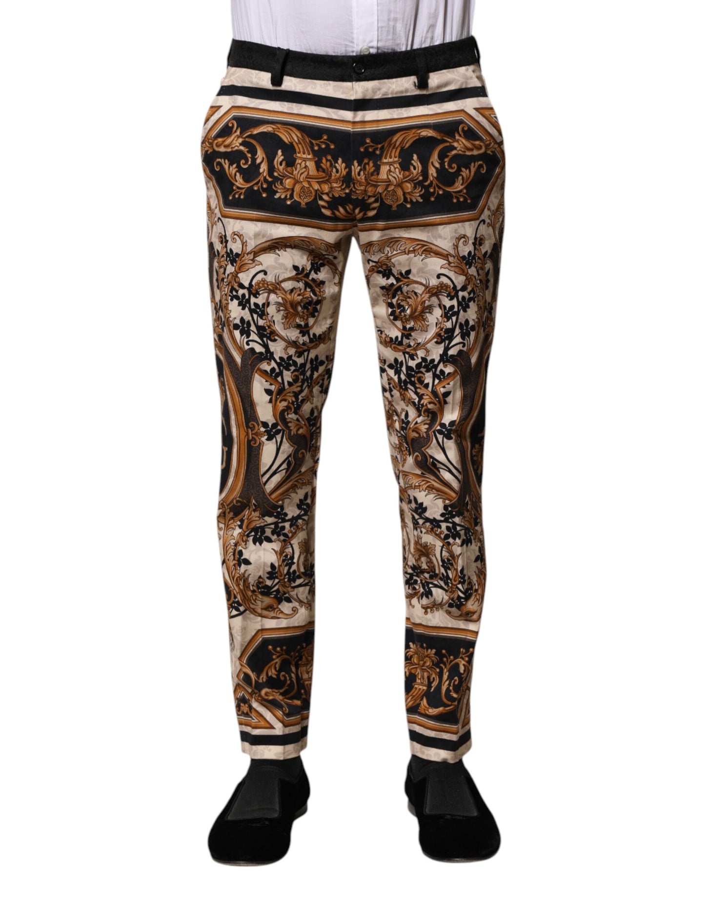 Pantalon habillé à imprimé floral multicolore Dolce &amp; Gabbana