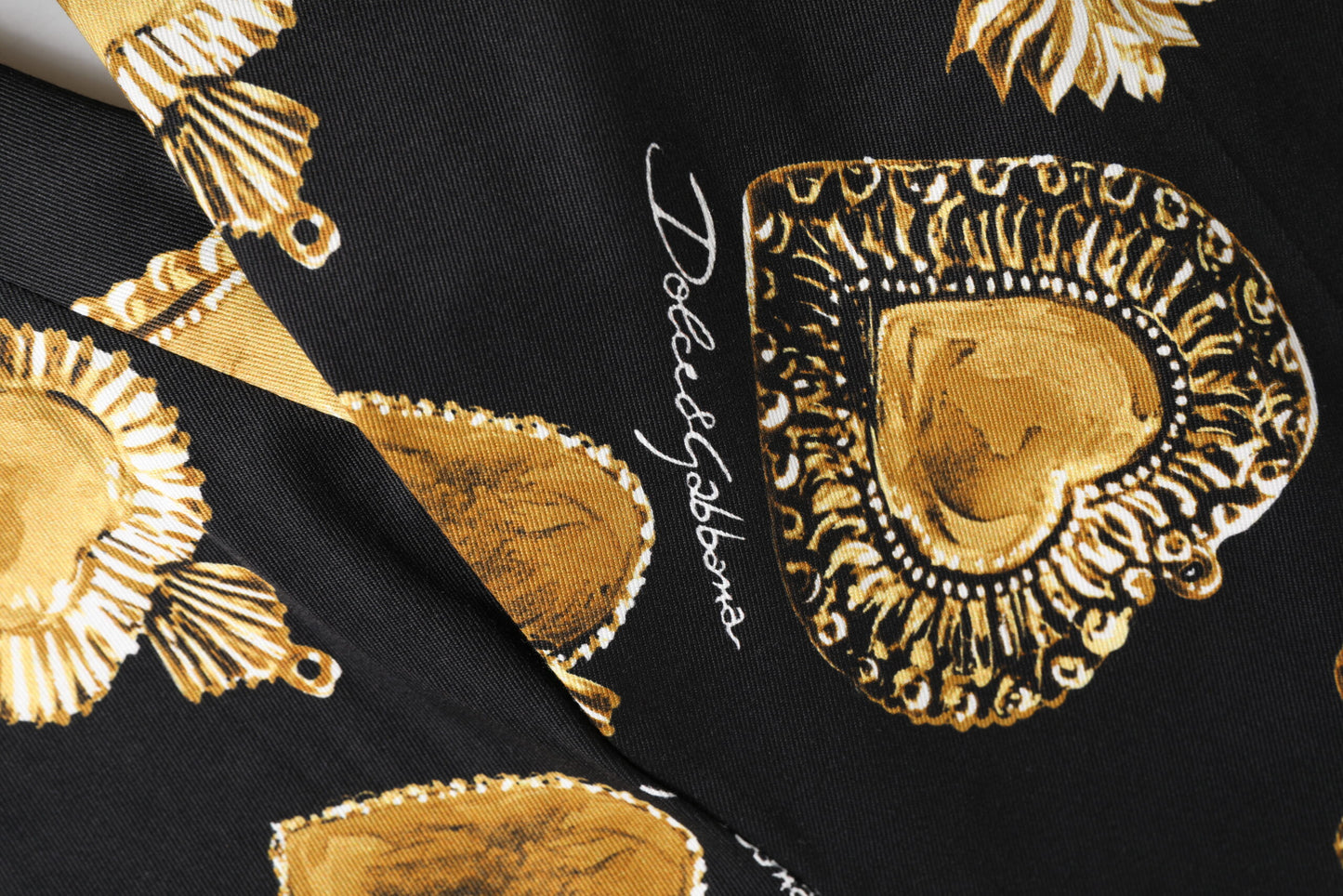 Pantalon Dolce &amp; Gabbana imprimé Sacré-Cœur Noir et Or