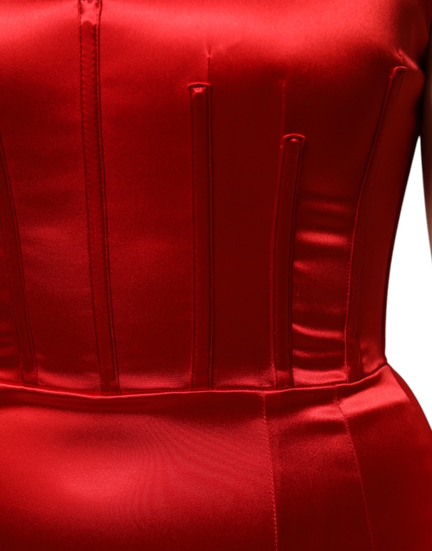 Dolce & Gabbana Red Acetate Sleeveless Sheath Midi Dress by Dolce & Gabbana