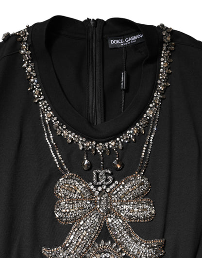 Dolce & Gabbana Black Cotton Rhinestone Embellished Tank Top by Dolce & Gabbana