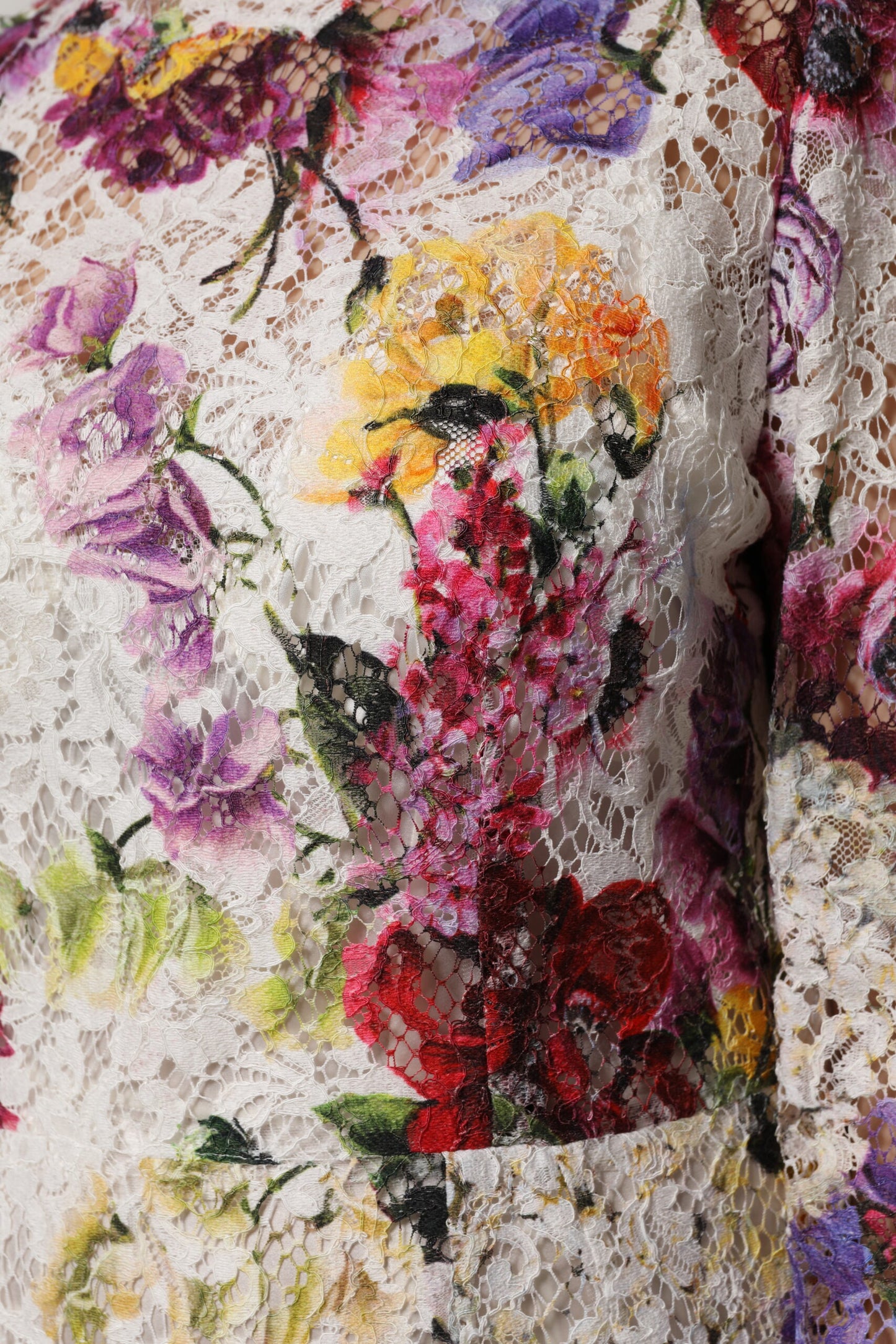Dolce & Gabbana Multicolor Floral Long Sleeve A-line Dress by Dolce & Gabbana