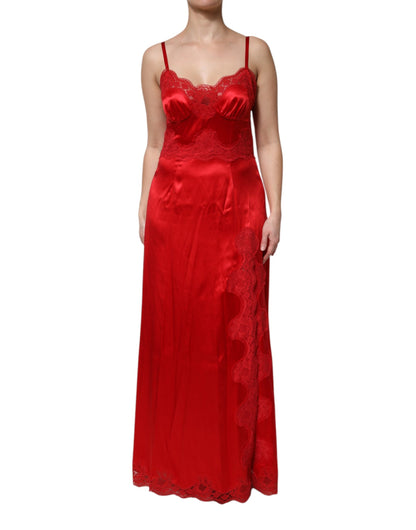 Dolce & Gabbana Red Silk Sleeveless Maxi Long Dress by Dolce & Gabbana
