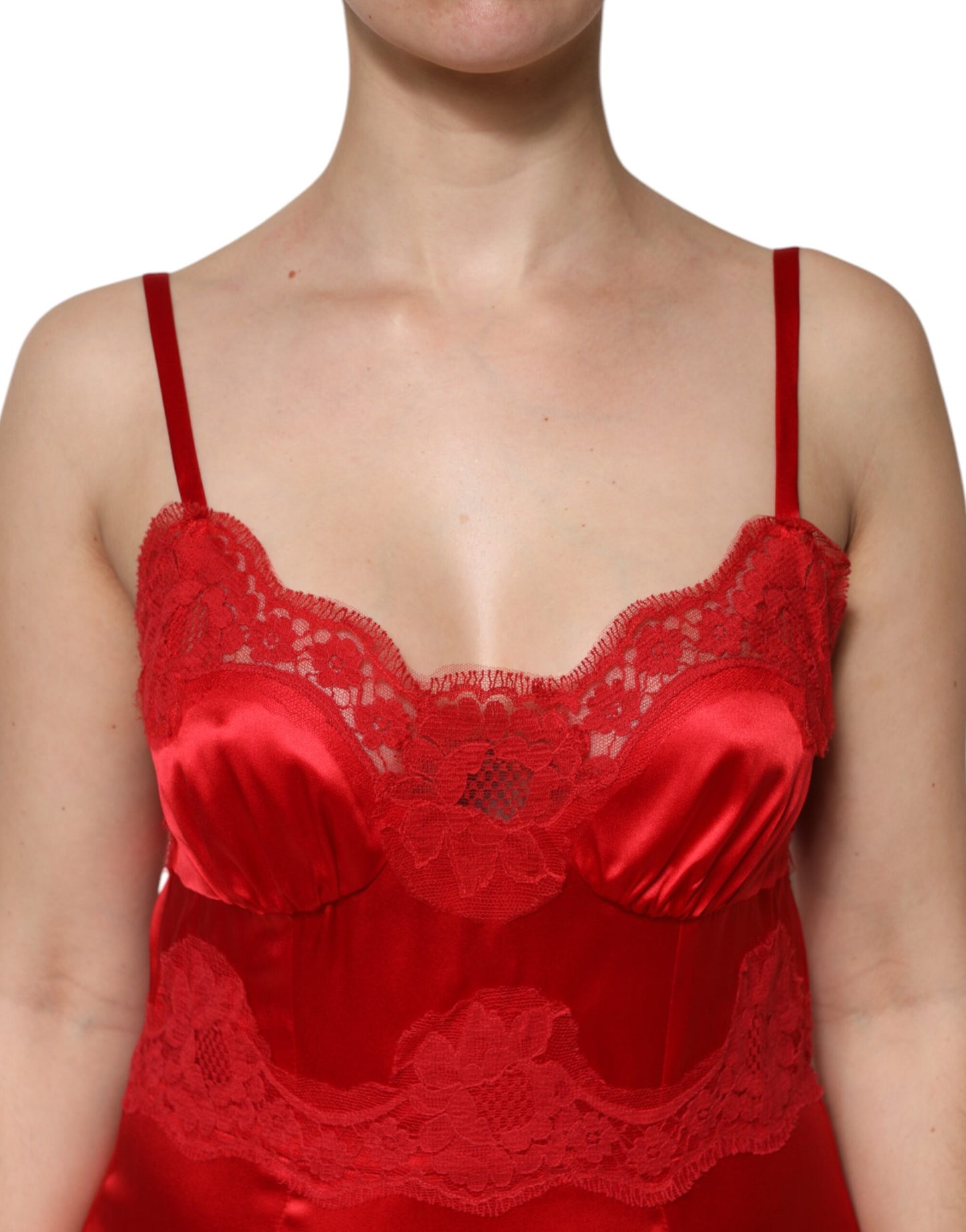 Dolce & Gabbana Red Silk Sleeveless Maxi Long Dress by Dolce & Gabbana