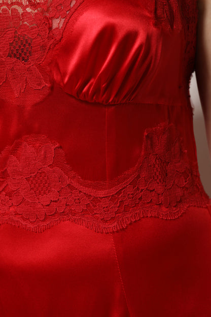 Dolce & Gabbana Red Silk Sleeveless Maxi Long Dress by Dolce & Gabbana