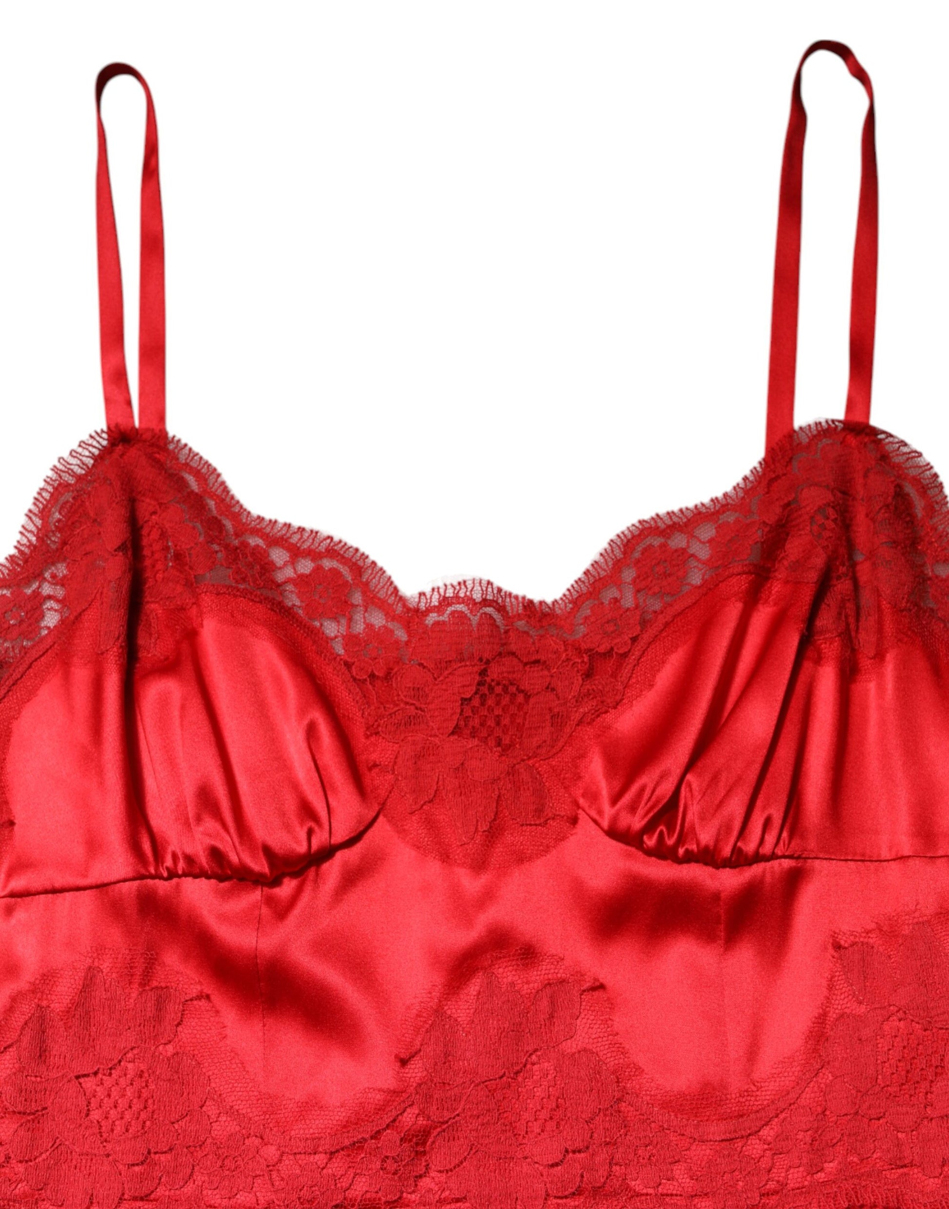 Dolce & Gabbana Red Silk Sleeveless Maxi Long Dress by Dolce & Gabbana