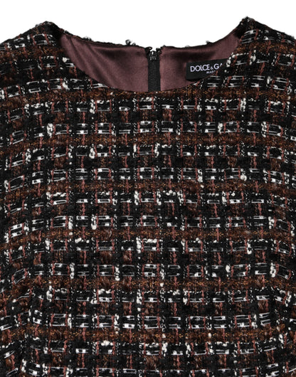 Dolce & Gabbana Multicolor Sleeveless Mini Tweed A-line Dress by Dolce & Gabbana