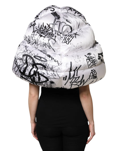 Dolce &amp; Gabbana Bonnet matelassé à capuche imprimé en polyester blanc