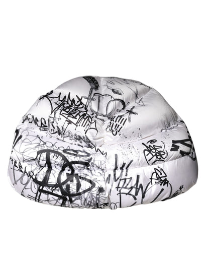 Dolce &amp; Gabbana Bonnet matelassé à capuche imprimé en polyester blanc