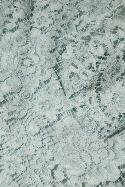 Dolce & Gabbana Mint Green Floral Lace Cotton Blouse Top by Dolce & Gabbana