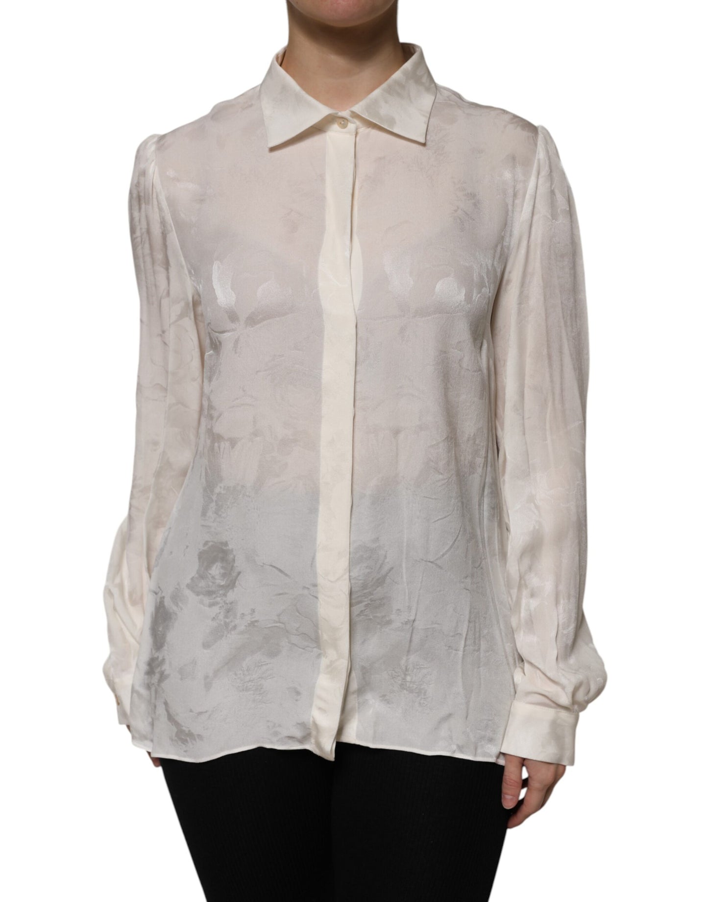 Dolce & Gabbana White Button Down Long Sleeves Blouse Top by Dolce & Gabbana