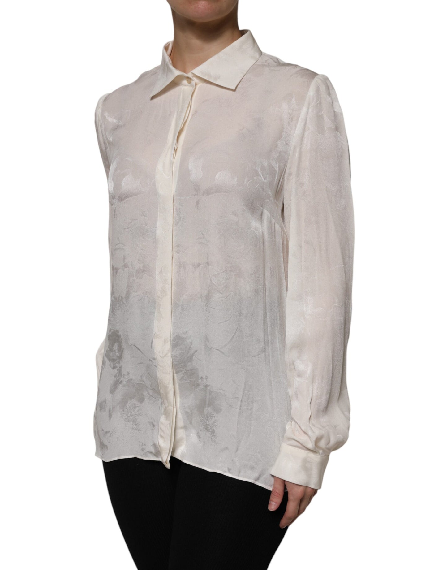 Dolce & Gabbana White Button Down Long Sleeves Blouse Top by Dolce & Gabbana