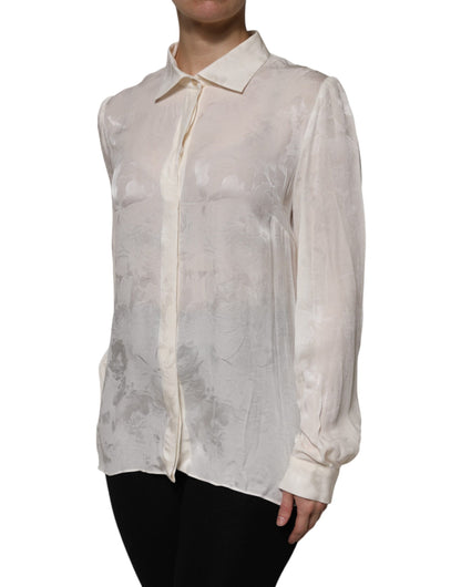 Dolce & Gabbana White Button Down Long Sleeves Blouse Top by Dolce & Gabbana