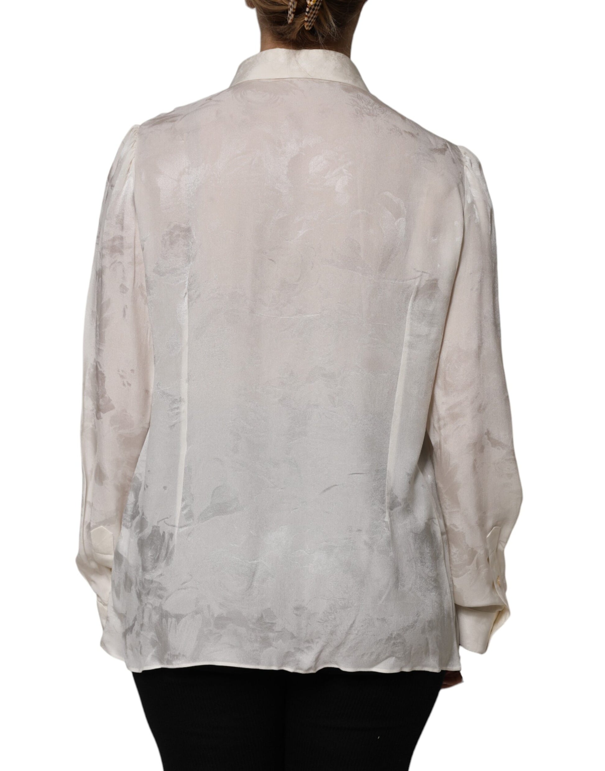 Dolce & Gabbana White Button Down Long Sleeves Blouse Top by Dolce & Gabbana