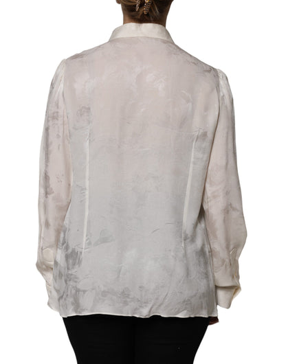 Dolce & Gabbana White Button Down Long Sleeves Blouse Top by Dolce & Gabbana