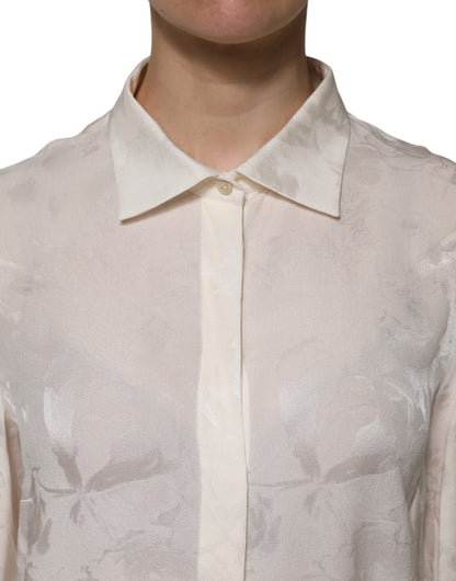 Dolce & Gabbana White Button Down Long Sleeves Blouse Top by Dolce & Gabbana