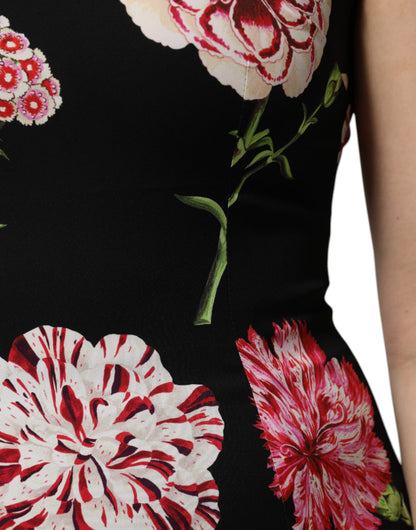 Dolce & Gabbana Black Floral Print Sleeveless Tank Blouse Top by Dolce & Gabbana