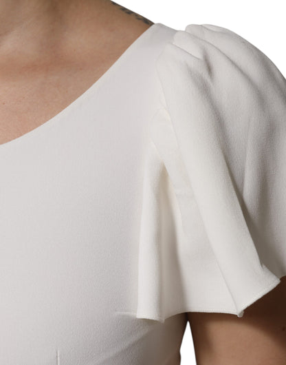 Dolce & Gabbana White Viscose Round Neck Short Sleeves Top by Dolce & Gabbana