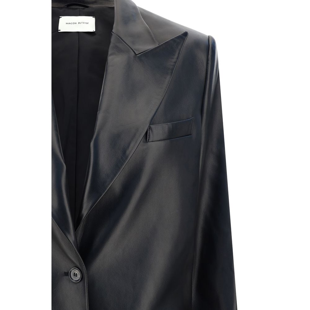 Magda Butrym Leather Blazer Jacket by Magda Butrym