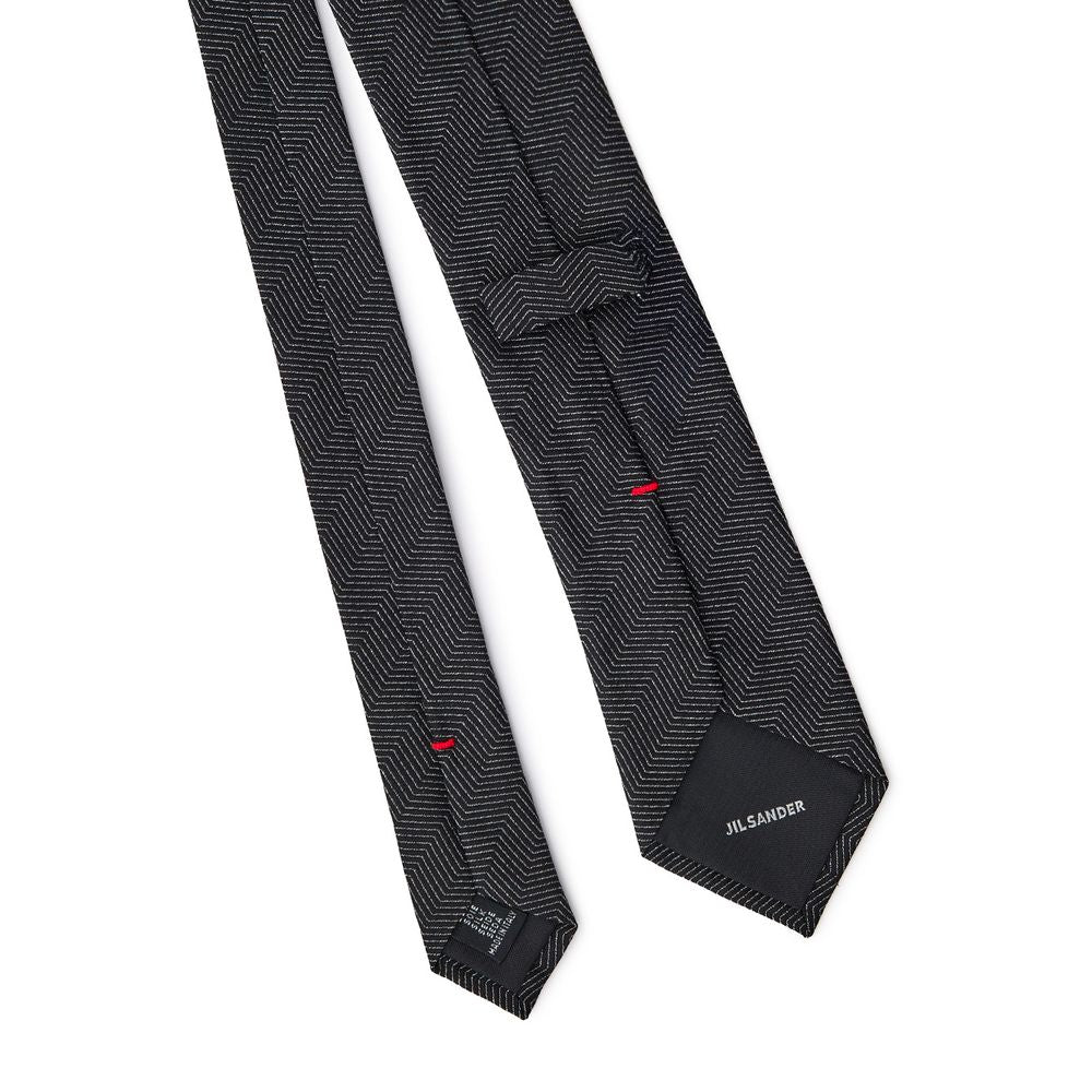Cravates et nœud papillon en soie noire Jil Sander