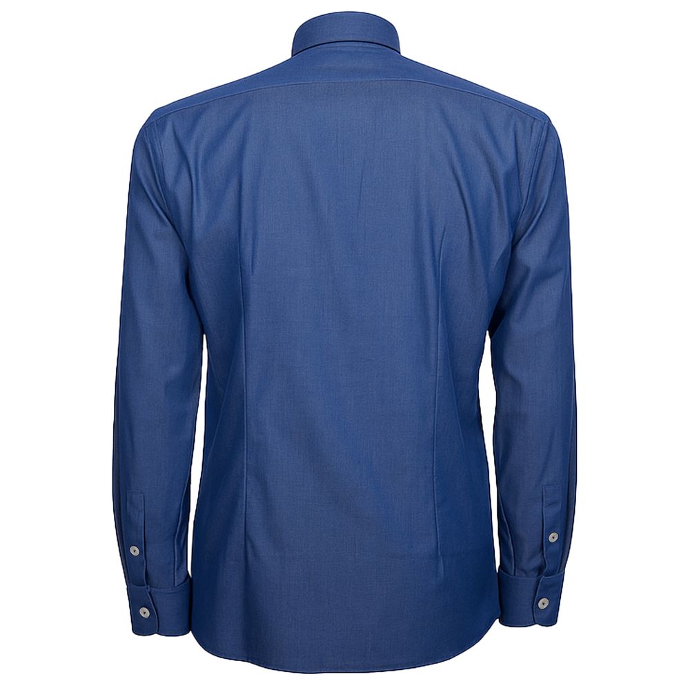 Made in Italy Blue Cotton Men's Shirt by Made in Italy