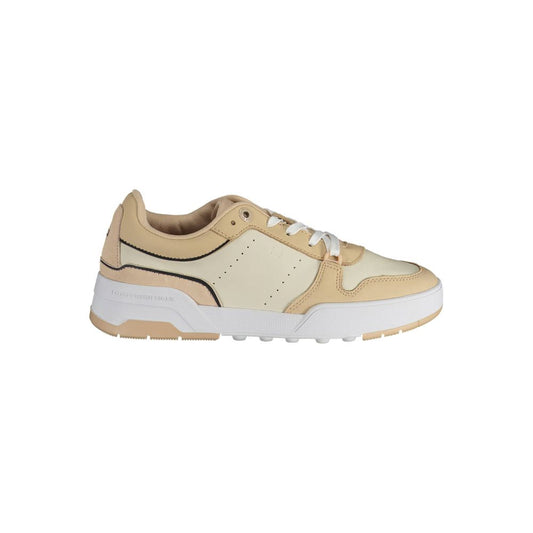 Tommy Hilfiger Beige Leather Women Sneaker by Tommy Hilfiger