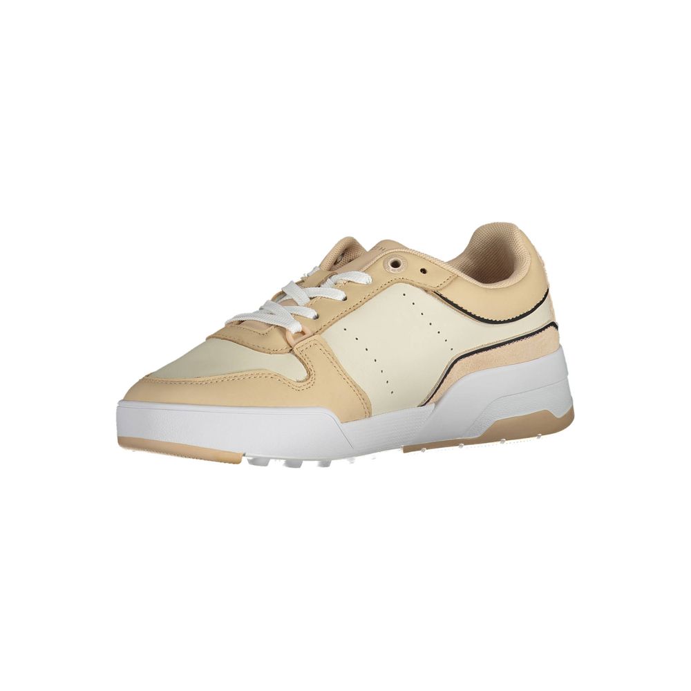 Tommy Hilfiger Beige Leather Women Sneaker by Tommy Hilfiger