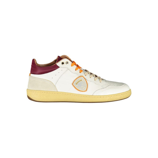 Blauer Sleek White Sneakers with Contrast Accents by Blauer