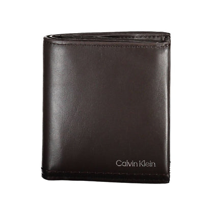 Portefeuille homme en cuir marron Calvin Klein