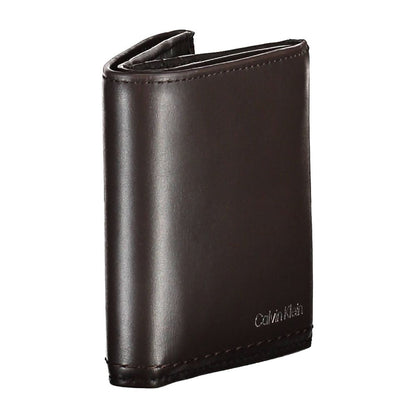 Portefeuille homme en cuir marron Calvin Klein