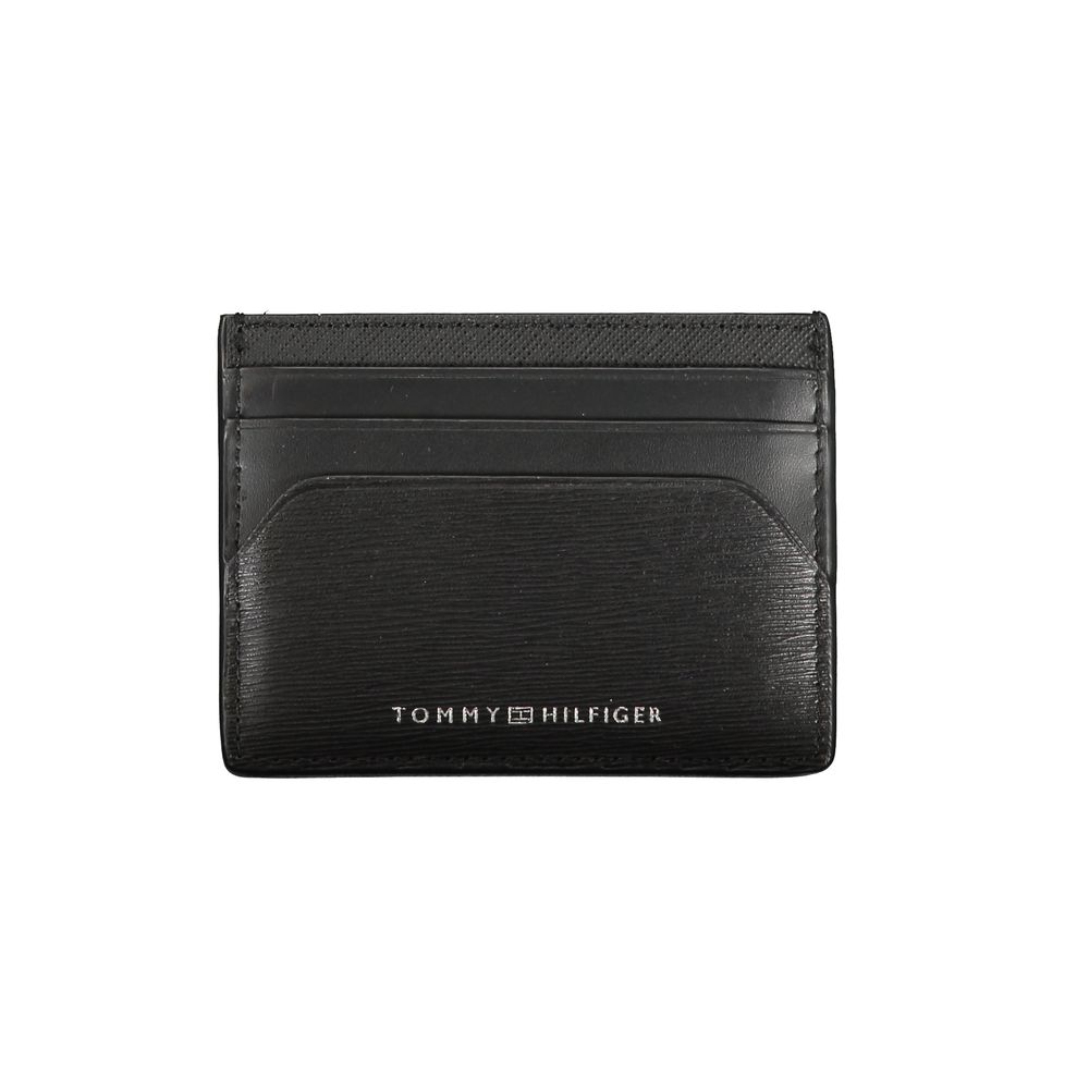Portefeuille en cuir noir Tommy Hilfiger