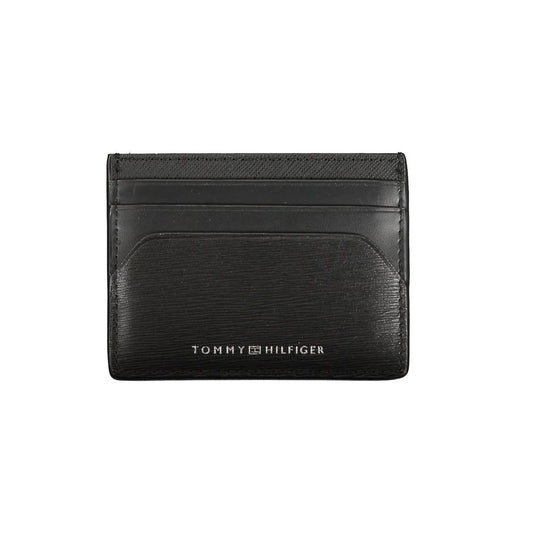 Portefeuille en cuir noir Tommy Hilfiger