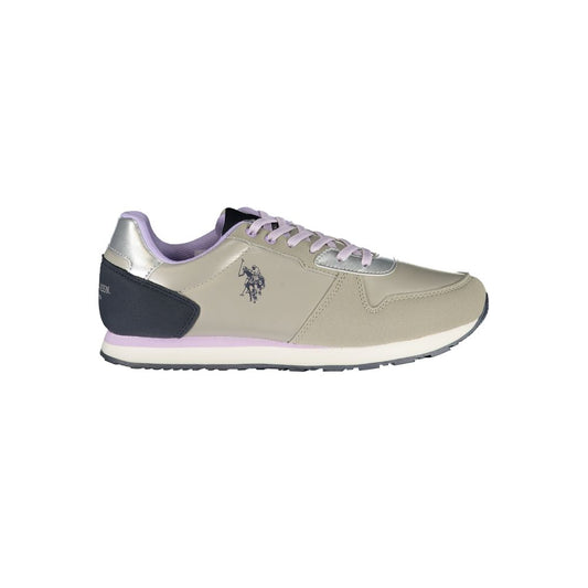 U.S. POLO ASSN. Silver Polyester Women Sneaker by U.S. POLO ASSN.