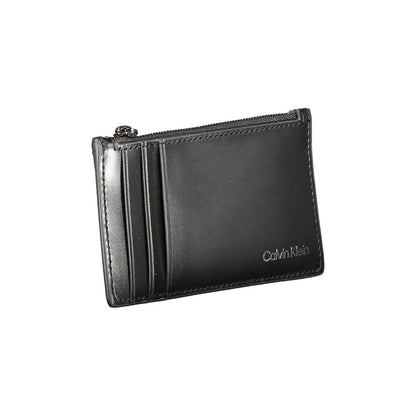 Portefeuille en cuir noir Calvin Klein