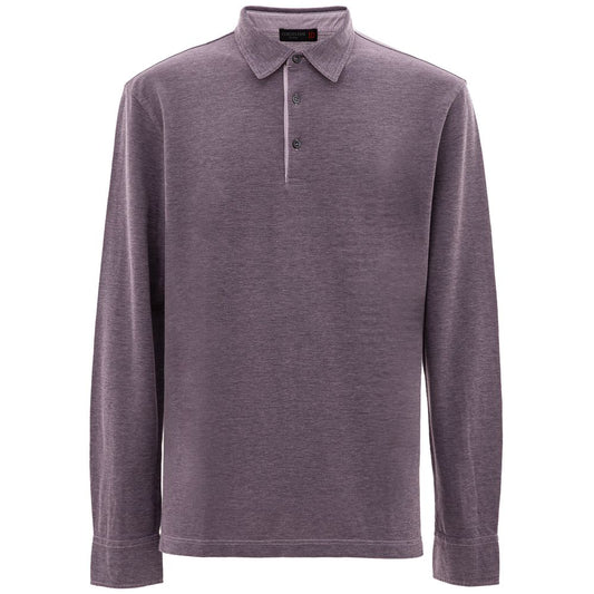 Polo en coton violet Corneliani
