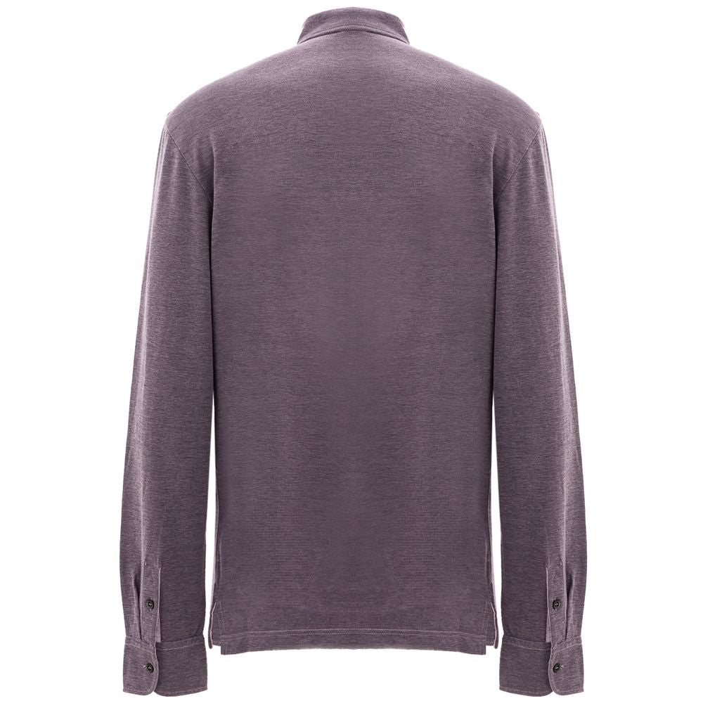 Polo en coton violet Corneliani