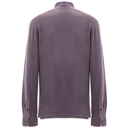 Polo en coton violet Corneliani
