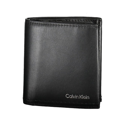 Portefeuille homme en cuir noir Calvin Klein