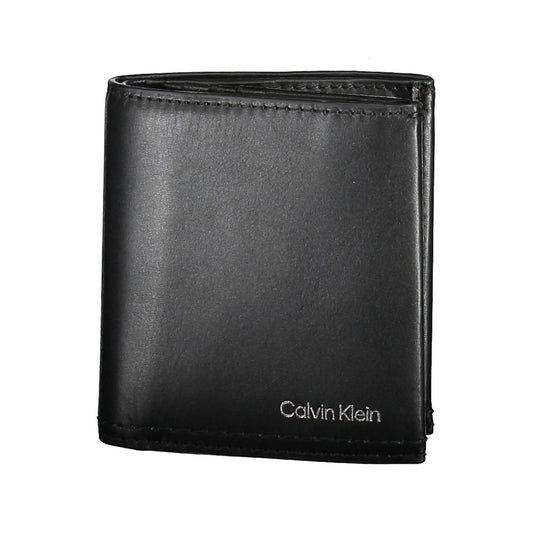 Portefeuille homme en cuir noir Calvin Klein