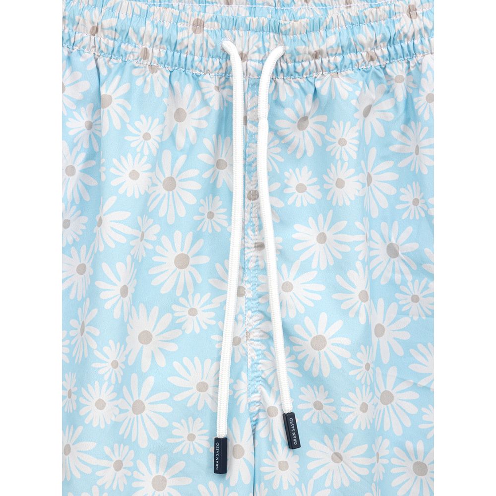 Short de bain en polyester bleu Gran Sasso