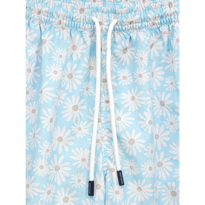 Short de bain en polyester bleu Gran Sasso