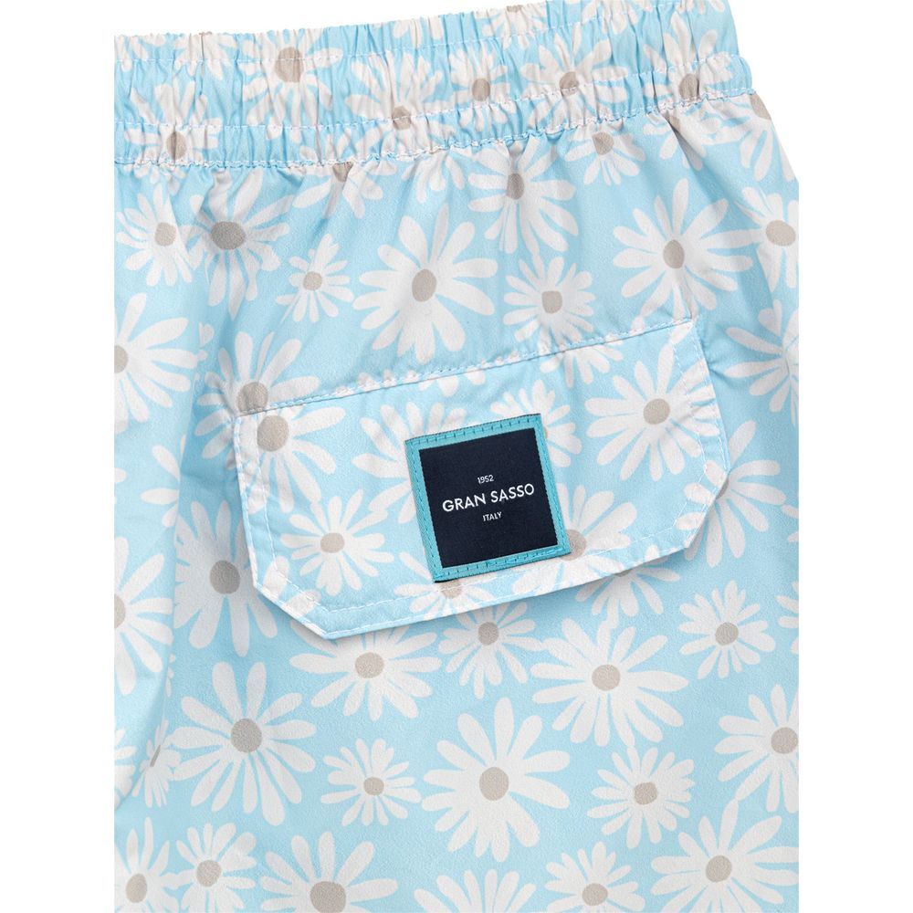 Short de bain en polyester bleu Gran Sasso