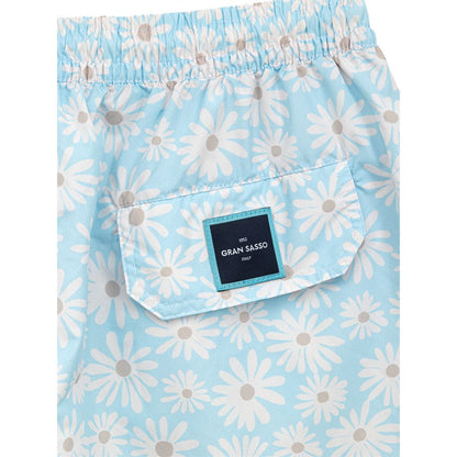 Short de bain en polyester bleu Gran Sasso