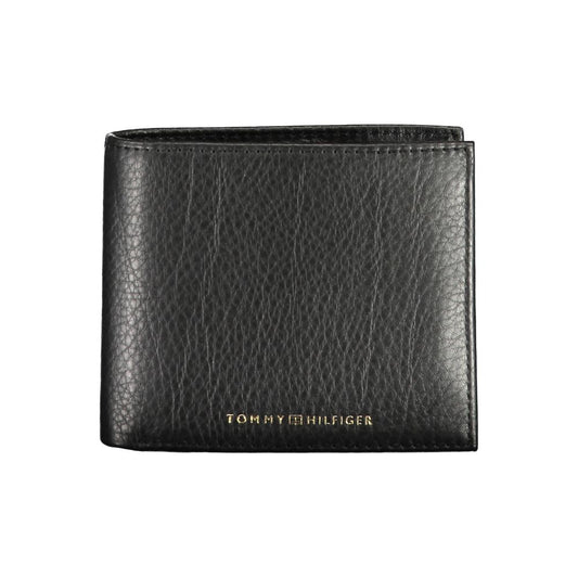 Portefeuille en cuir noir Tommy Hilfiger