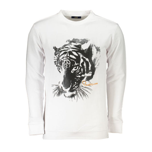 Cavalli Class White Cotton Sweater by Cavalli Class