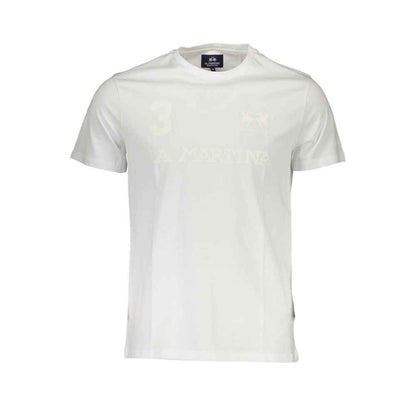La Martina White Cotton Men T-Shirt