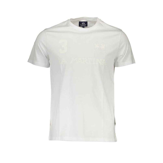 La Martina White Cotton Men T-Shirt