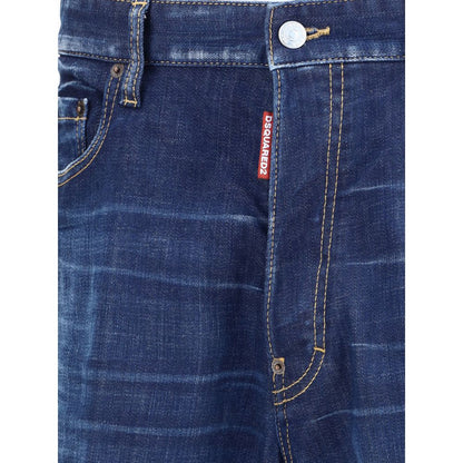 Dsquared2 Loose Jeans Cotton Jeans Indigo Blue Wide Leg