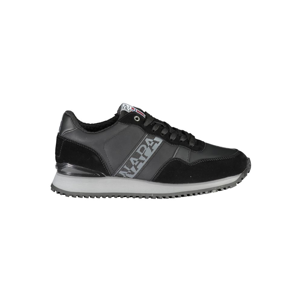 Napapijri Sleek Black Contrast Lace Sneakers by Napapijri