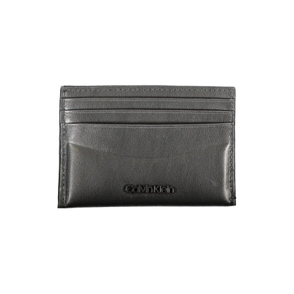 Portefeuille en cuir noir Calvin Klein